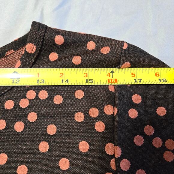 LulaRoe Sz XL Brown Carly Polka Dot Asymmertrical Dress - Picture 5 of 7